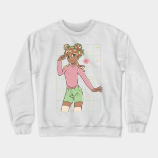 Afro Woman Anime P R t shirt Crewneck Sweatshirt